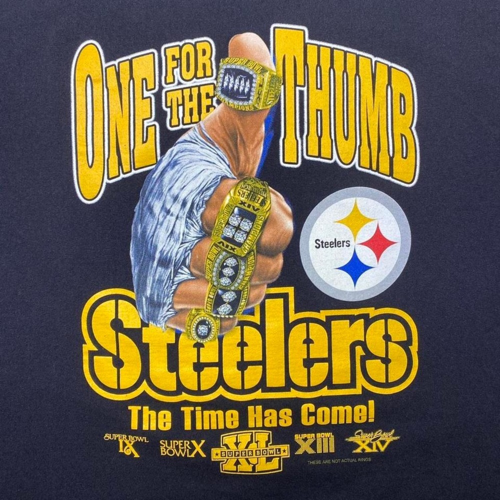 Vintage 2000s Pittsburgh Steelers Super Bowl champions rings football shirt‎